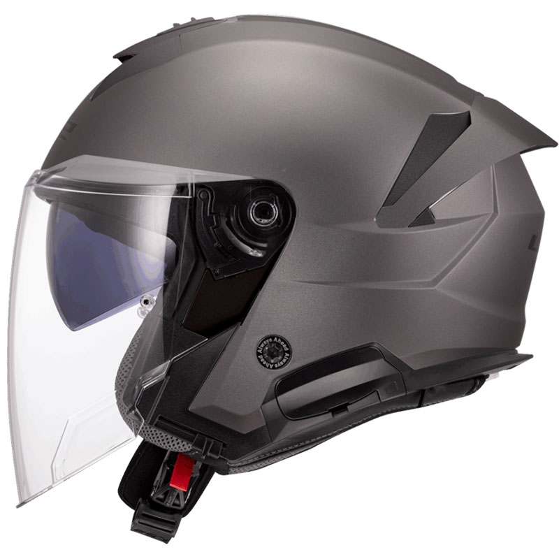 Atvērtā moto ķivere LS2 OF618 Verso II Solid matēta titāna krāsā