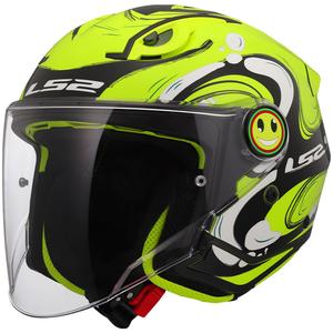 Bērnu atvērtā motociklu ķivere LS2 OF622 Funny II Glup fluo dzeltena