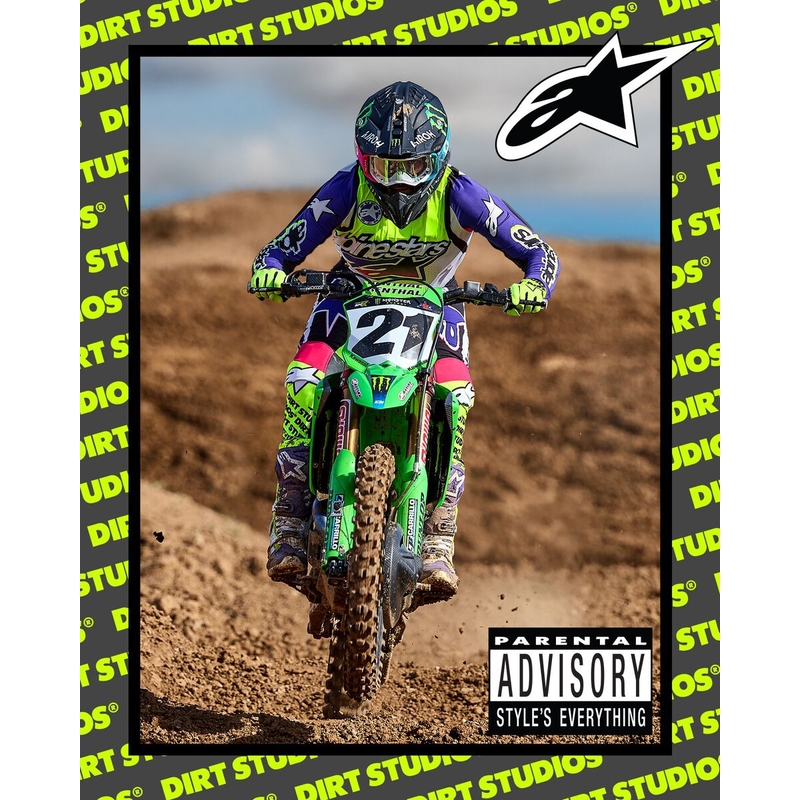 Alpinestars Supertech SX limitētā Dirt Studios balta-violeti-rozā-fluo dzeltena motokrosa krekliņš