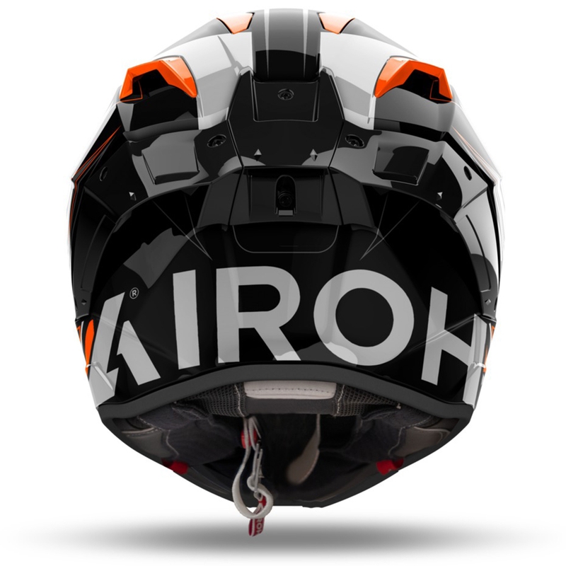 Integrēta motocikla ķivere Airoh GP800 Must oranžā krāsā