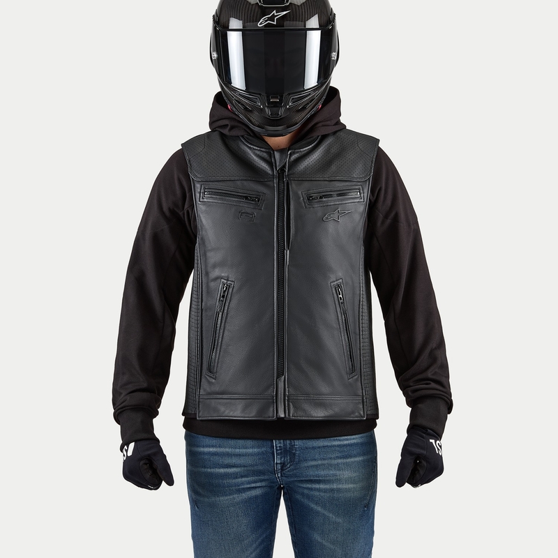 Gaisa spilvenu veste Alpinestars TECH-AIR®3 V2 LEATHER sistēma melna