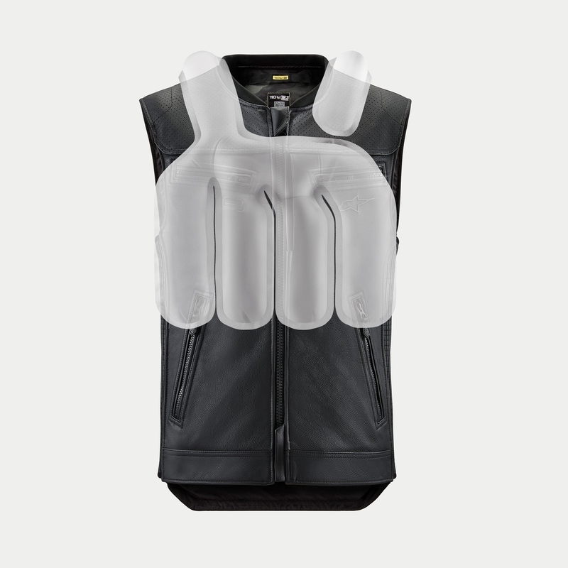 Gaisa spilvenu veste Alpinestars TECH-AIR®3 V2 LEATHER sistēma melna
