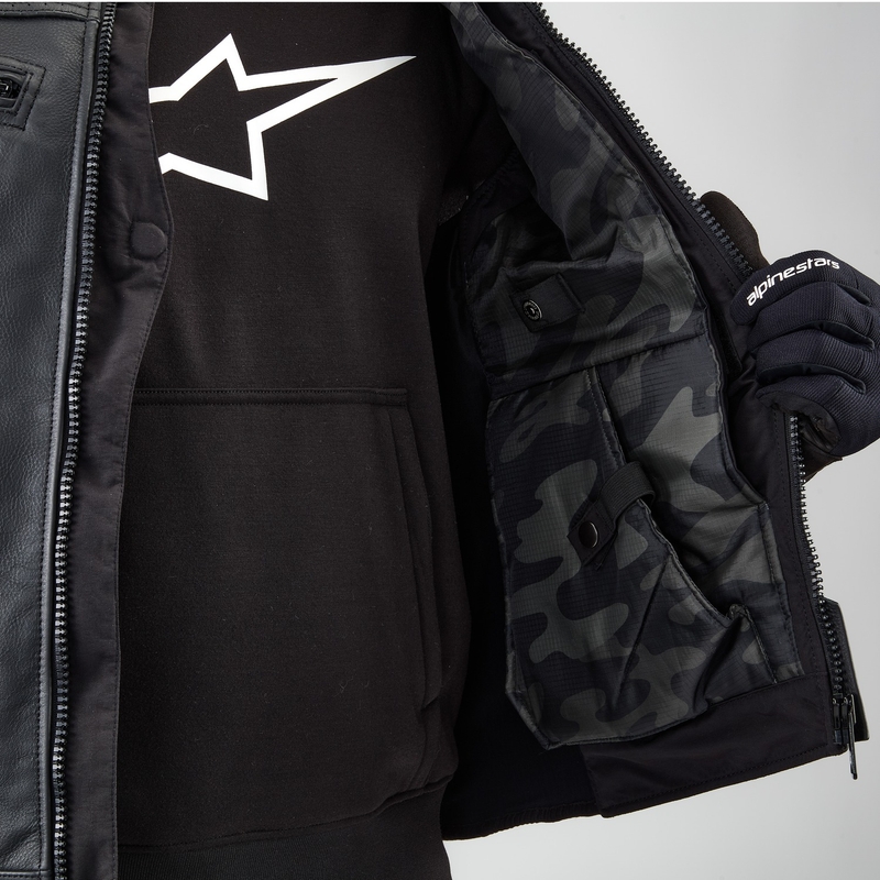 Gaisa spilvenu veste Alpinestars TECH-AIR®3 V2 LEATHER sistēma melna