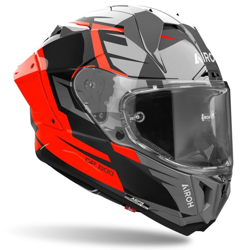Integrēta ķivere motociklam Airoh GP800 Master oranžā krāsā