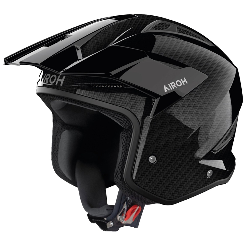 Izmēģinājumu motociklu ķivere Airoh TRR 2 Carbon Black