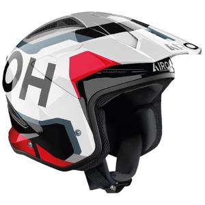 Izmēģinājumu motociklu ķivere Airoh TRR 2 Jupiter sarkana