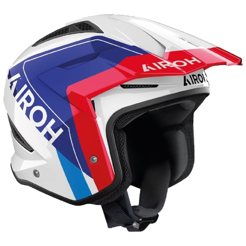 Izmēģinājumu ķivere motociklam Airoh TRR 2 Hunt zili-sarkana