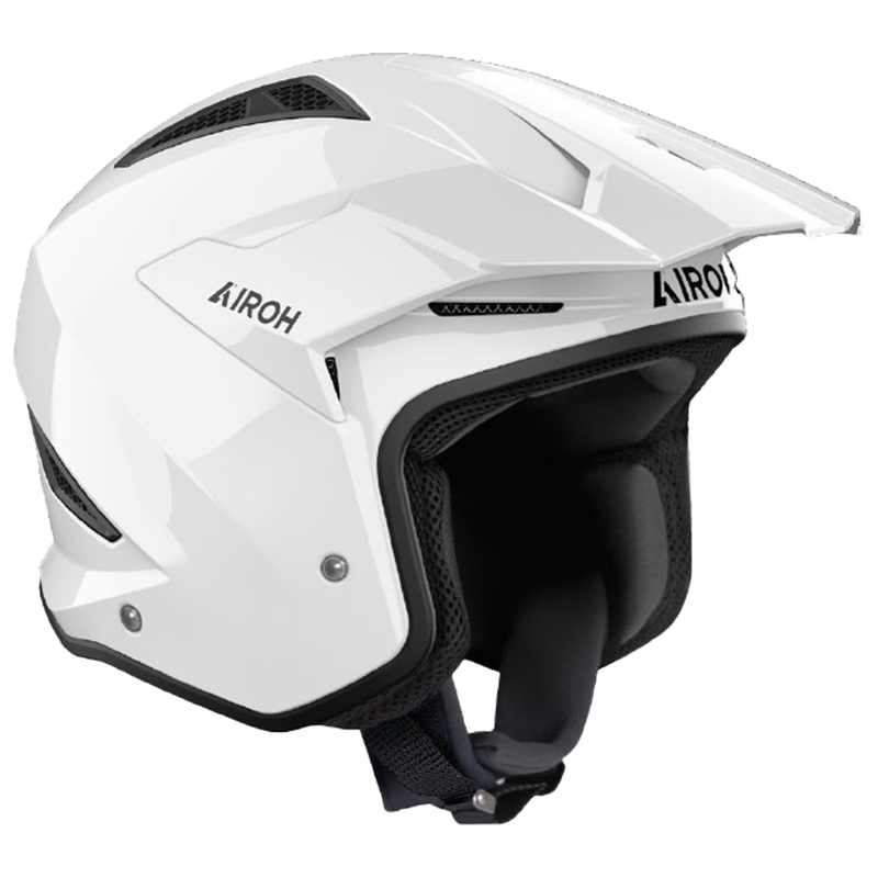 Izmēģinājumu motocikla ķivere Airoh TRR 2 White Color White