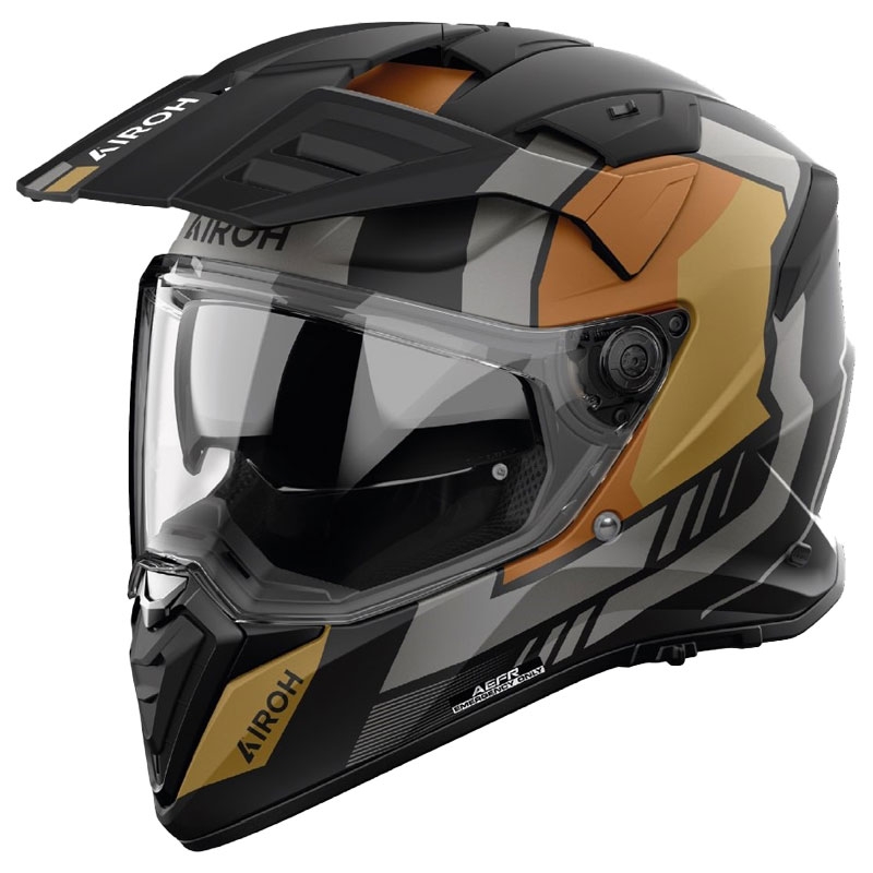 Enduro motociklu ķivere Airoh Bandit Horn matēta zelta krāsā