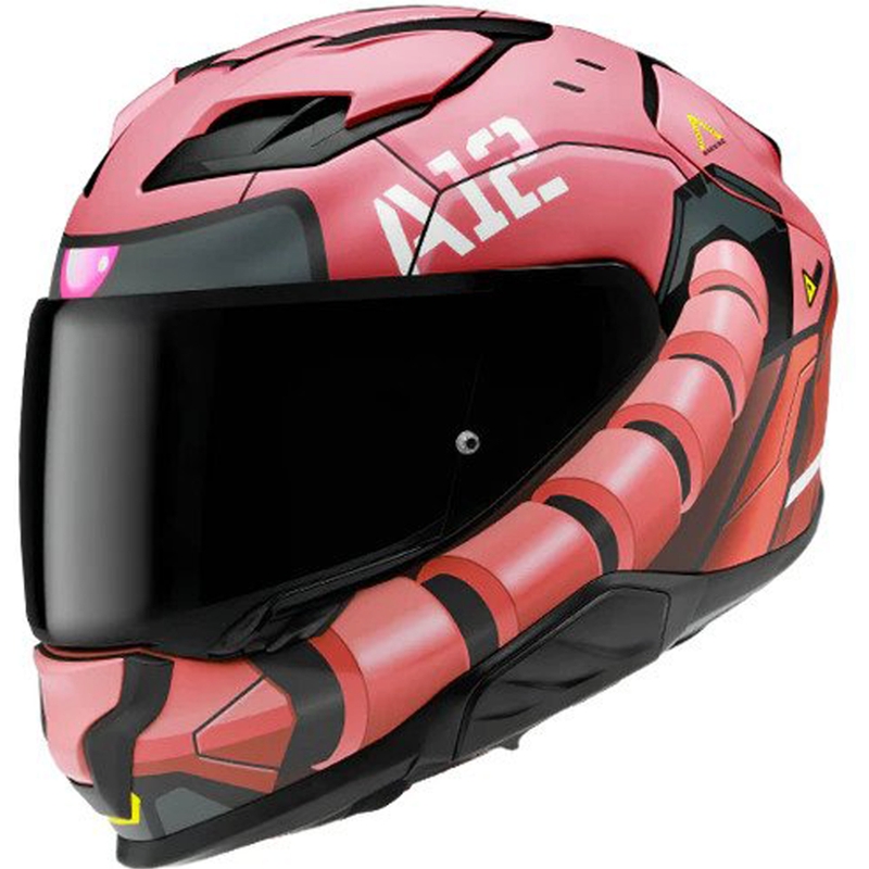 Integrēta motocikla ķivere HJC F71 Zaku Bandai Namco MC1SF sarkana