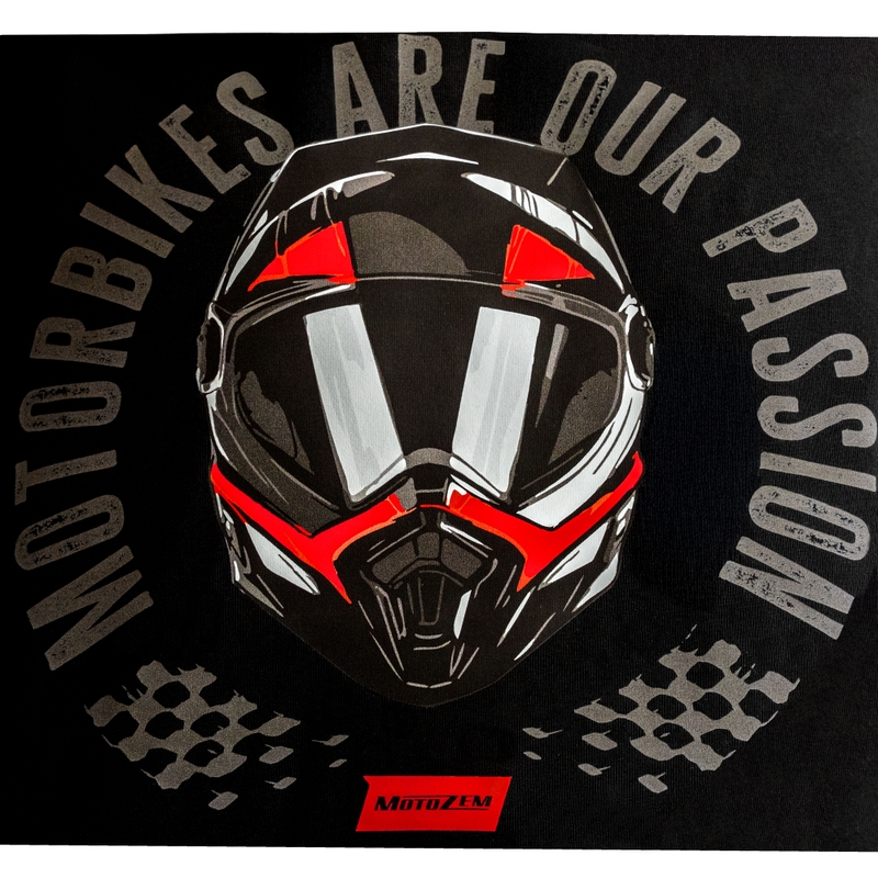 MotoZem T-krekls Motocikli ir mūsu kaislība melns
