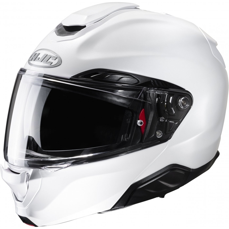 HJC RPHA 91 Solid perlamutra balta flip-up motociklu ķivere
