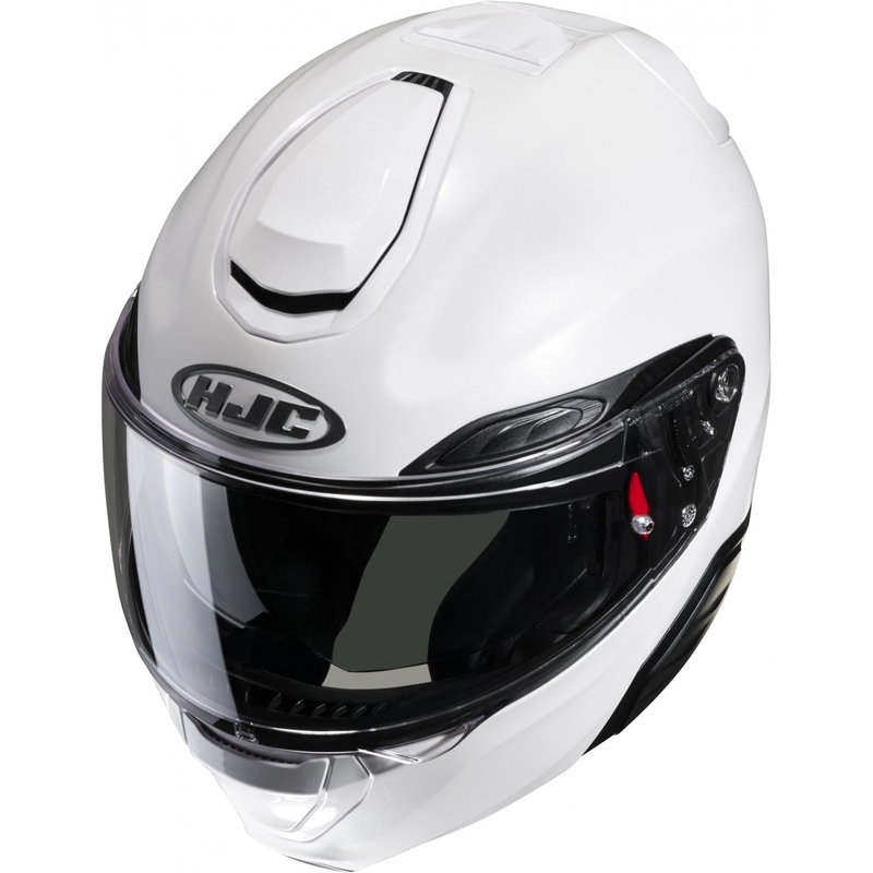 HJC RPHA 91 Solid perlamutra balta flip-up motociklu ķivere