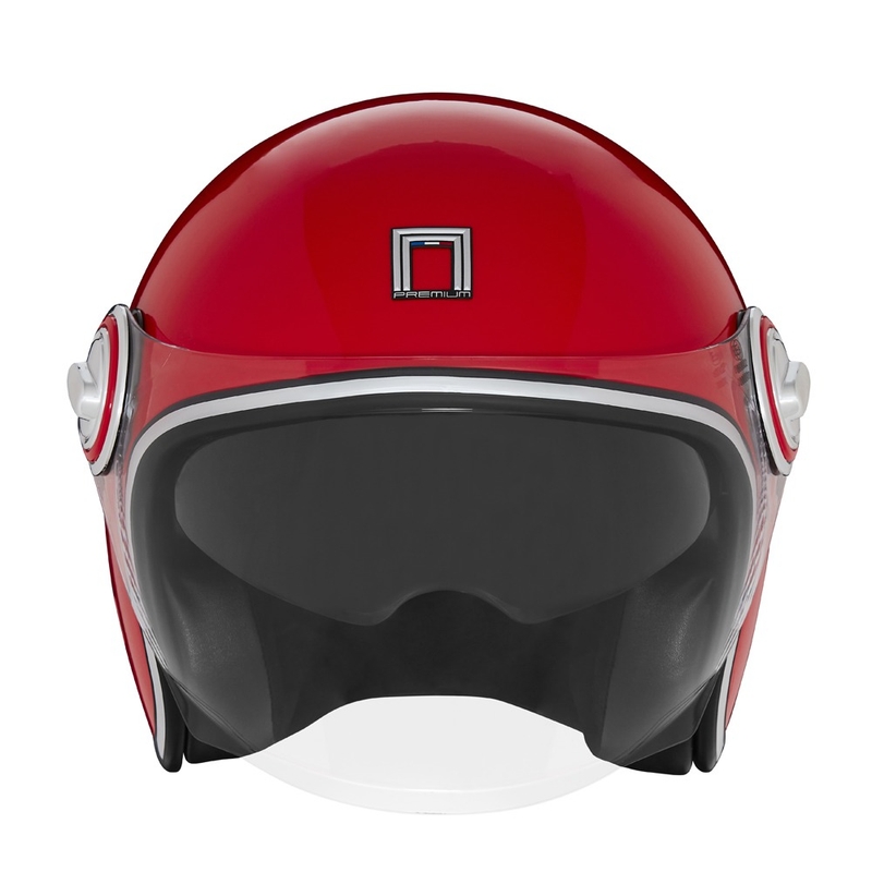 Atvērtā moto ķivere NOX PREMIUM Heritage sarkana