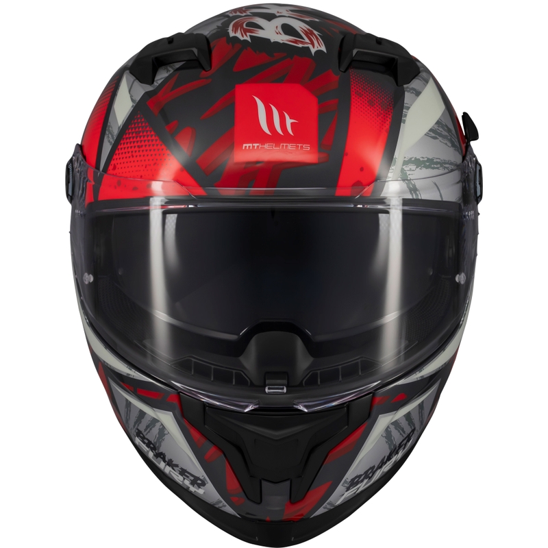 MT Braker SV Fury integrālā motocikla ķivere melns-pelēks-sarkans