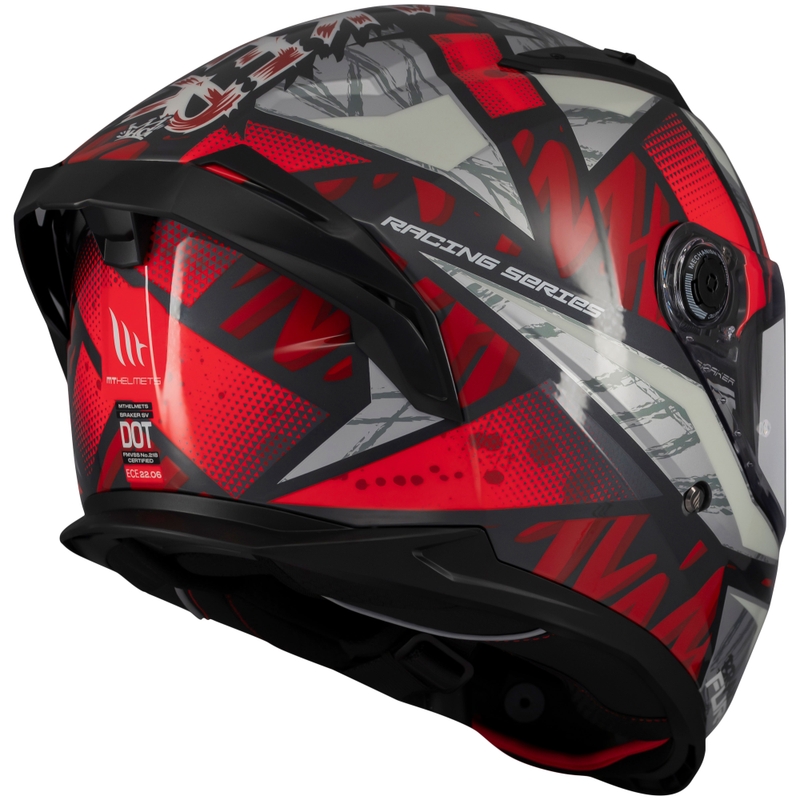 MT Braker SV Fury integrālā motocikla ķivere melns-pelēks-sarkans