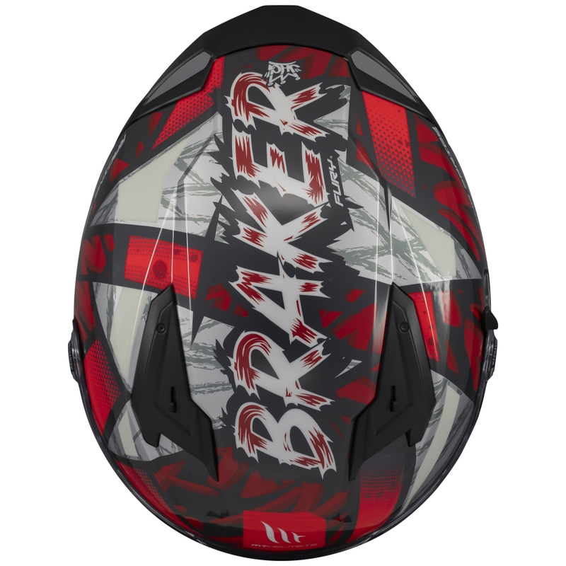 MT Braker SV Fury integrālā motocikla ķivere melns-pelēks-sarkans