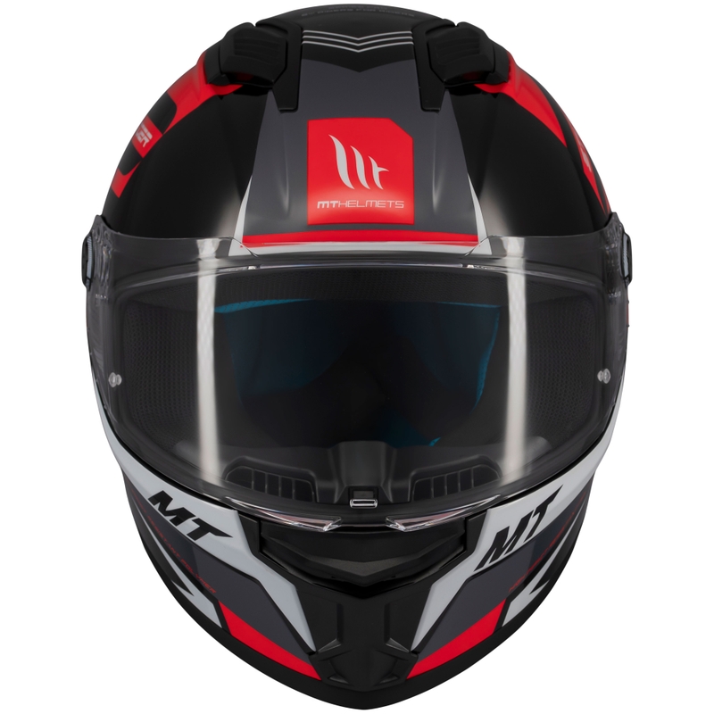 MT Stinger 2 Tron integrālā motociklistu ķivere melna-sarkana-pelēka