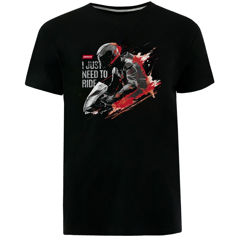 MotoZem T-krekls Man vienkārši jābrauc melns
