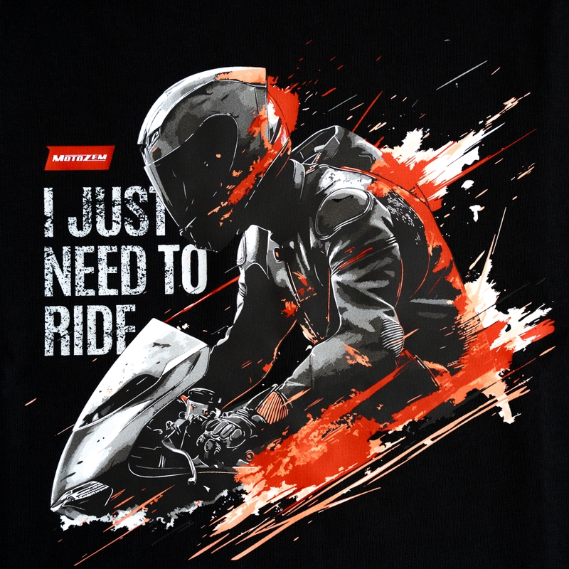 MotoZem T-krekls Man vienkārši jābrauc melns