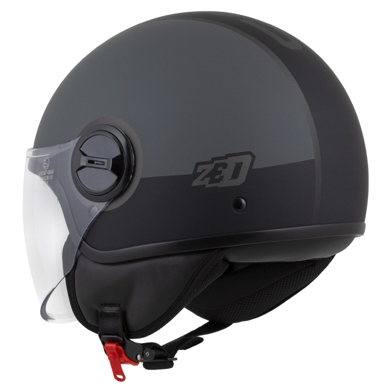 Atvērtā motociklu ķivere ZED C35 pelēk-melna matēta