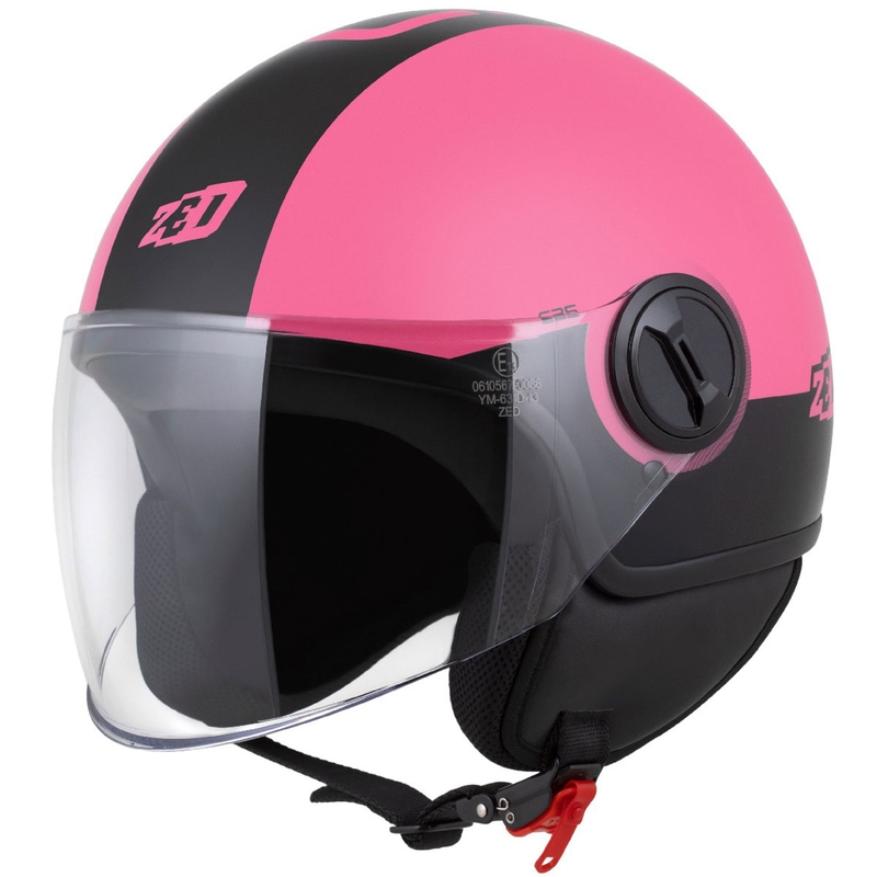 Atvērtā motocikla ķivere ZED C35 rozā-melna
