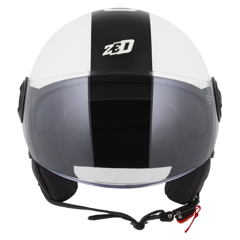 Atvērtā motociklu ķivere ZED C35 balta- melna