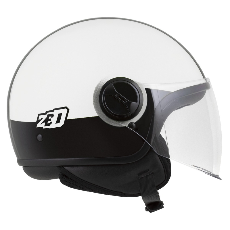 Atvērtā motociklu ķivere ZED C35 balta- melna