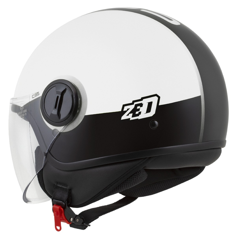 Atvērtā motociklu ķivere ZED C35 balta- melna