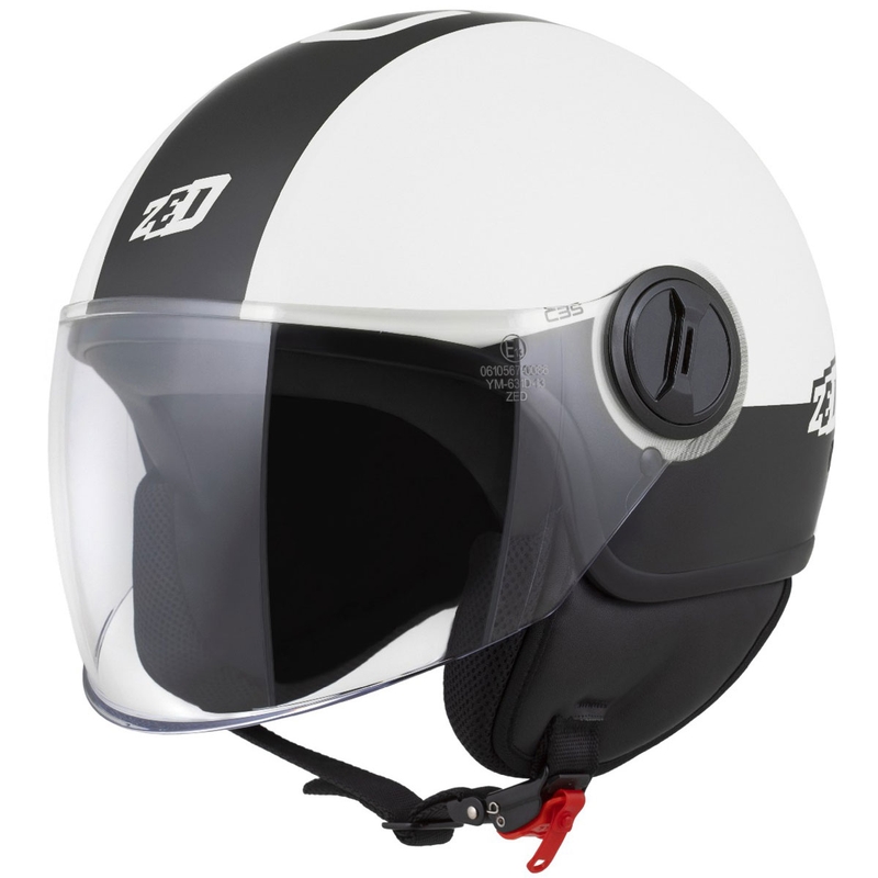 Atvērtā motociklu ķivere ZED C35 balta- melna