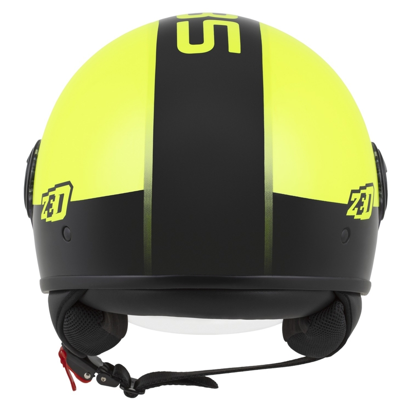 Atvērtā motociklu ķivere ZED C35 fluo dzeltenā-melnā krāsā
