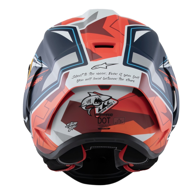 Alpinestars Supertech R-10 limited edition Pedro Acosta matēta zilā, sarkanā un baltā integrālā motocikla ķivere
