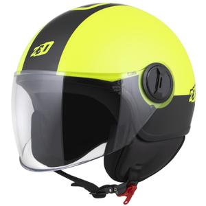 Atvērtā motociklu ķivere ZED C35 fluo dzeltenā-melnā krāsā