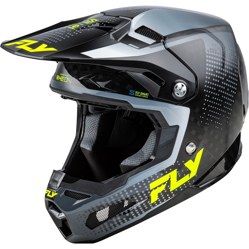 Motokrosa ķivere motociklam FLY Racing Formula S Carbon pelēka-fluo dzeltena