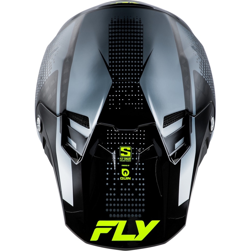 Motokrosa ķivere motociklam FLY Racing Formula S Carbon pelēka-fluo dzeltena