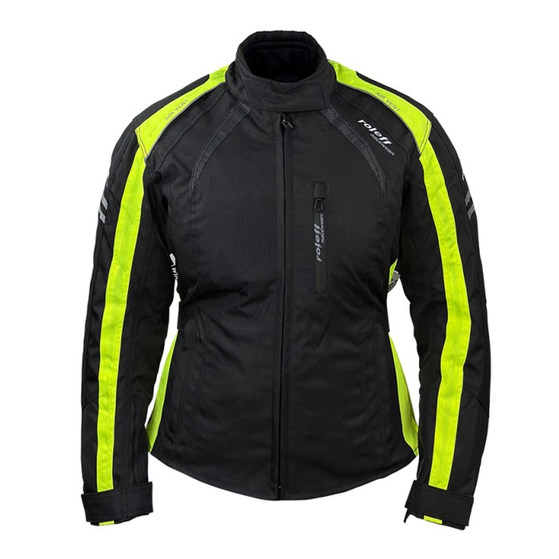 Roleff Venedig sieviešu melni-fluo dzeltena motocikla jaka