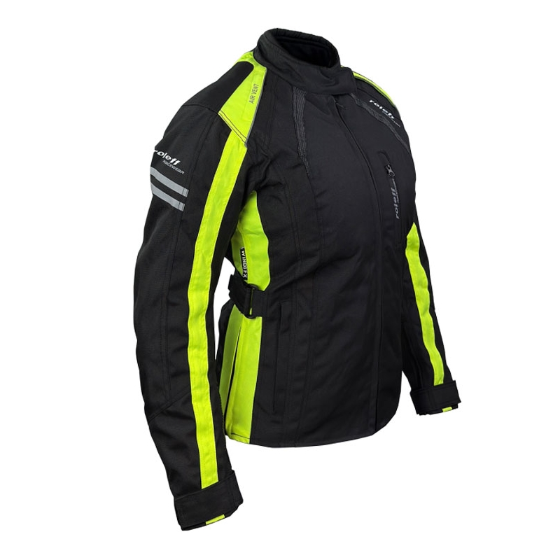 Roleff Venedig sieviešu melni-fluo dzeltena motocikla jaka