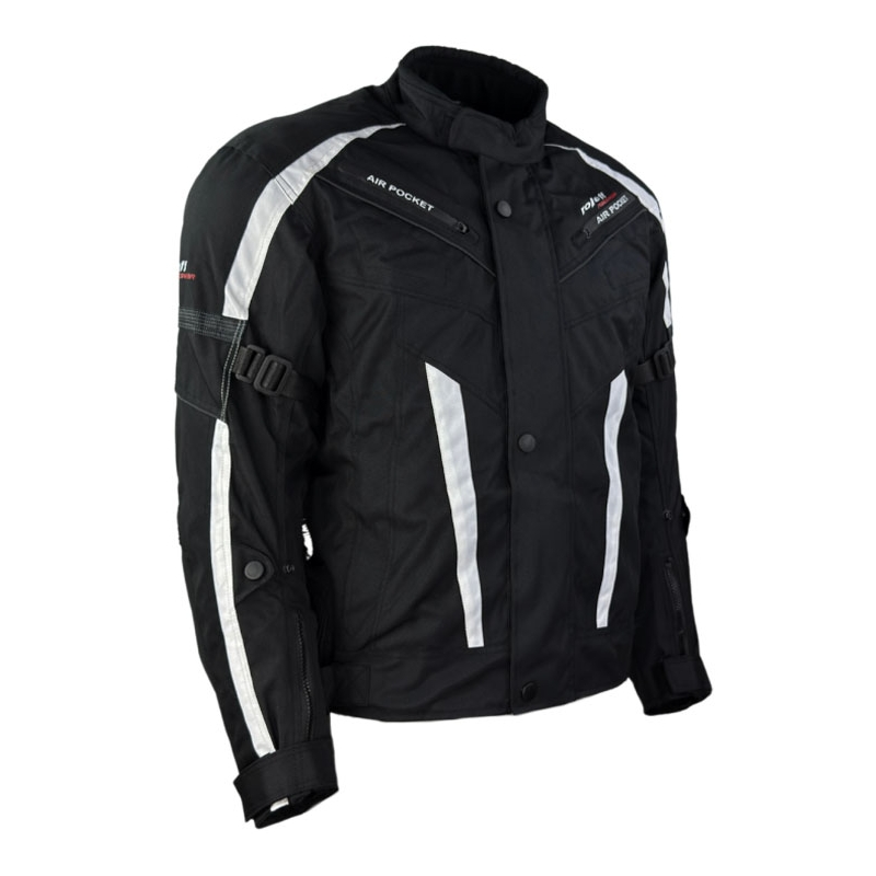 Motocikla jaka Roleff Kodra RO546 melnā un baltā krāsā