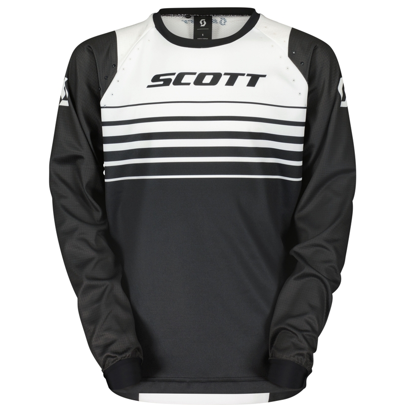 Bērnu motokrosa krekliņš SCOTT EVO Swap melns un balts