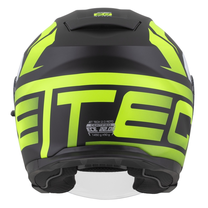 Cassida Jet Tech 2.0 RoTo atvērtā moto ķivere matēta melna-fluo dzeltena-balta