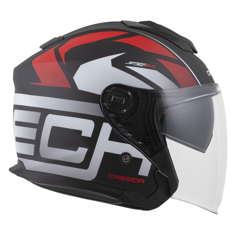 Cassida Jet Tech 2.0 RoTo atvērtā motociklistu ķivere matēta melna-arkanā-balta
