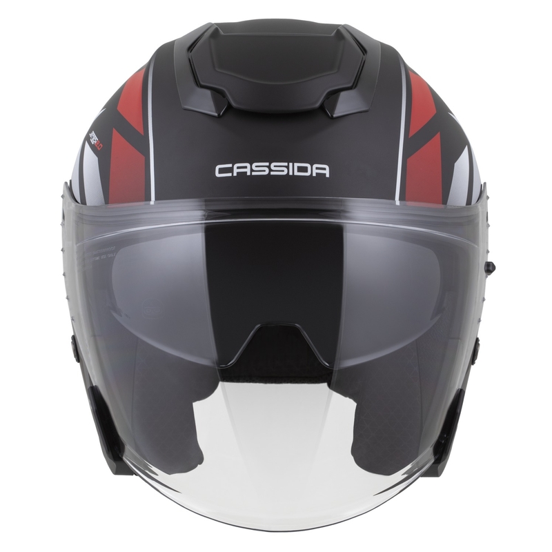 Cassida Jet Tech 2.0 RoTo atvērtā motociklistu ķivere matēta melna-arkanā-balta