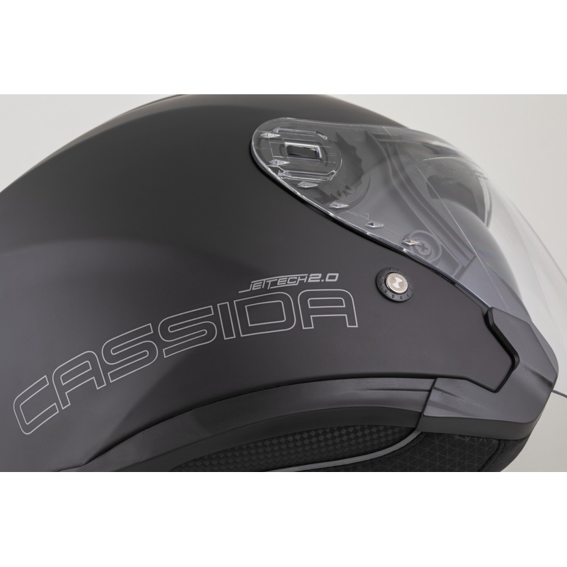 Cassida Jet Tech 2.0 Solid Matte Black-Grey Open motociklu ķivere