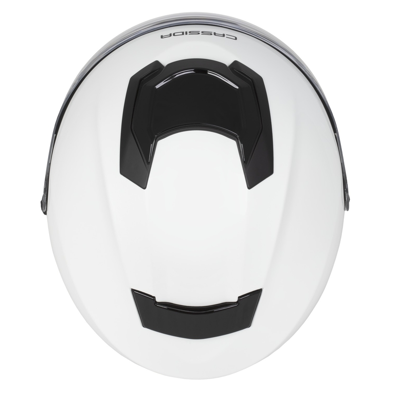 Cassida Jet Tech 2.0 Solid White-Black-Grey Open motociklu ķivere