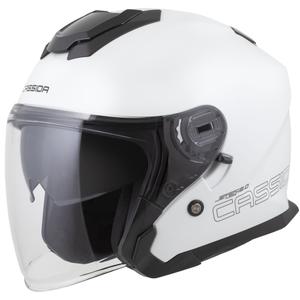 Cassida Jet Tech 2.0 Solid White-Black-Grey Open motociklu ķivere