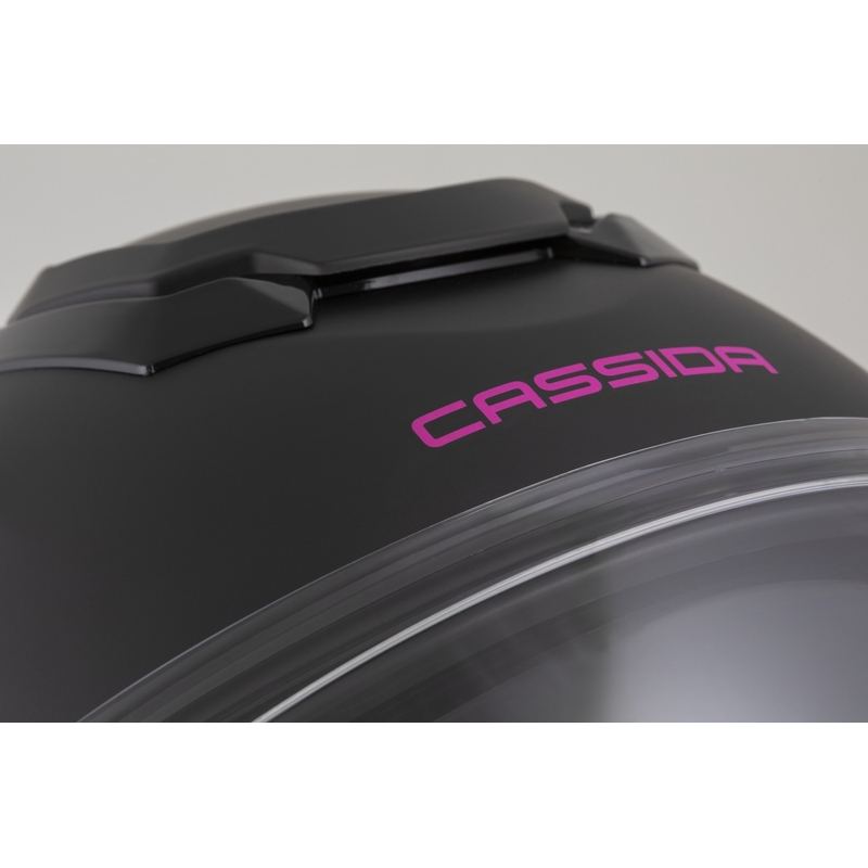 Cassida Jet Tech 2.0 Solid Matte Black and Pink Open motociklu ķivere