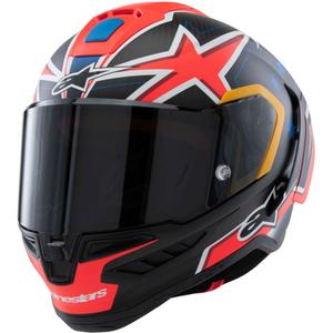 Alpinestars Supertech R10 Limited Edition Jack Miller matēta oglekļa sarkan-zilā-dzeltenā-baltā integrālā motocikla ķivere