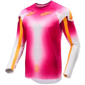 Alpinestars Supertech SX AFD limitētā sērija MIG fluo rozā-balti oranžs motokrosa krekliņš