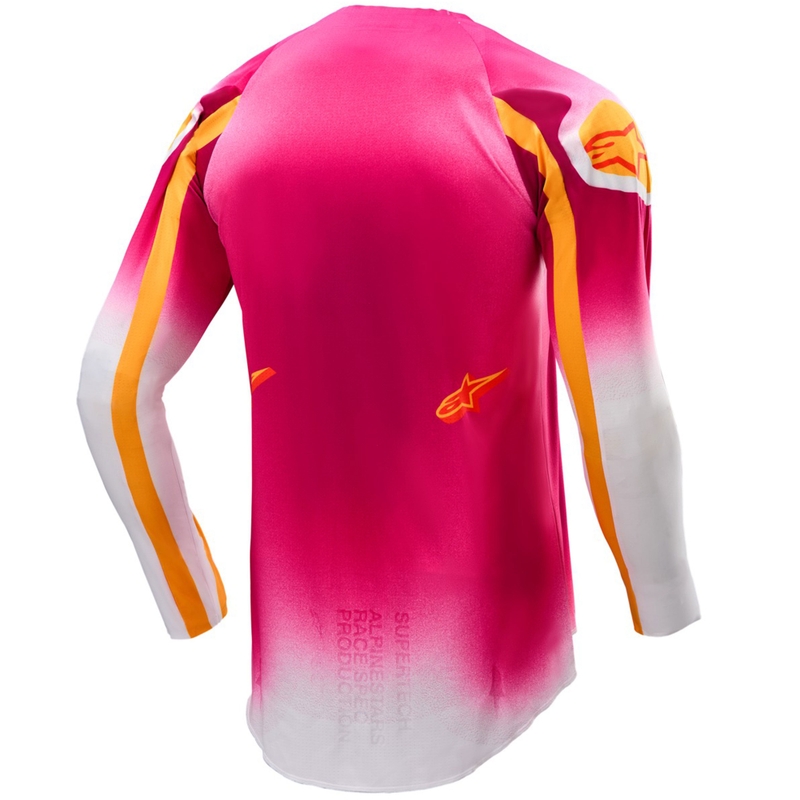 Alpinestars Supertech SX AFD limitētā sērija MIG fluo rozā-balti oranžs motokrosa krekliņš