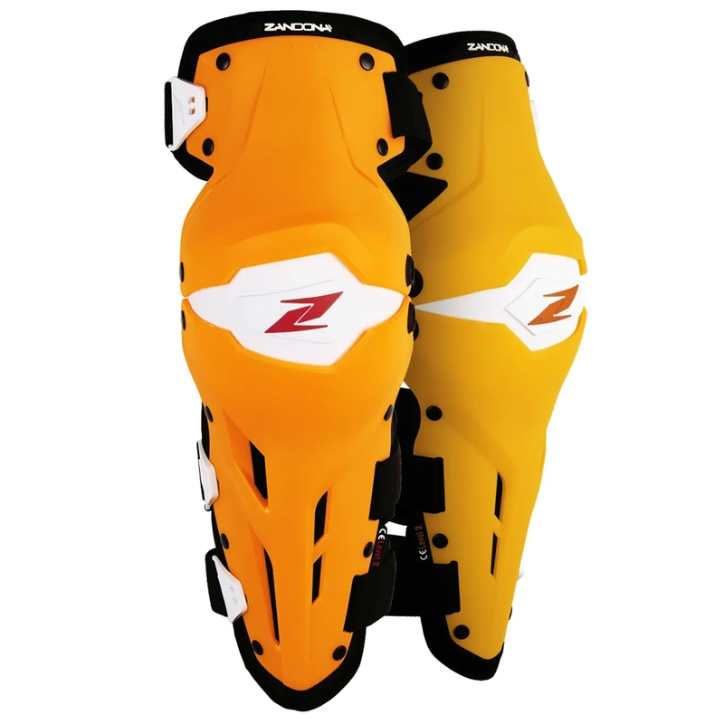 Ceļu aizsargi motociklam Zandona X-Treme Kneeguard oranžs un balts